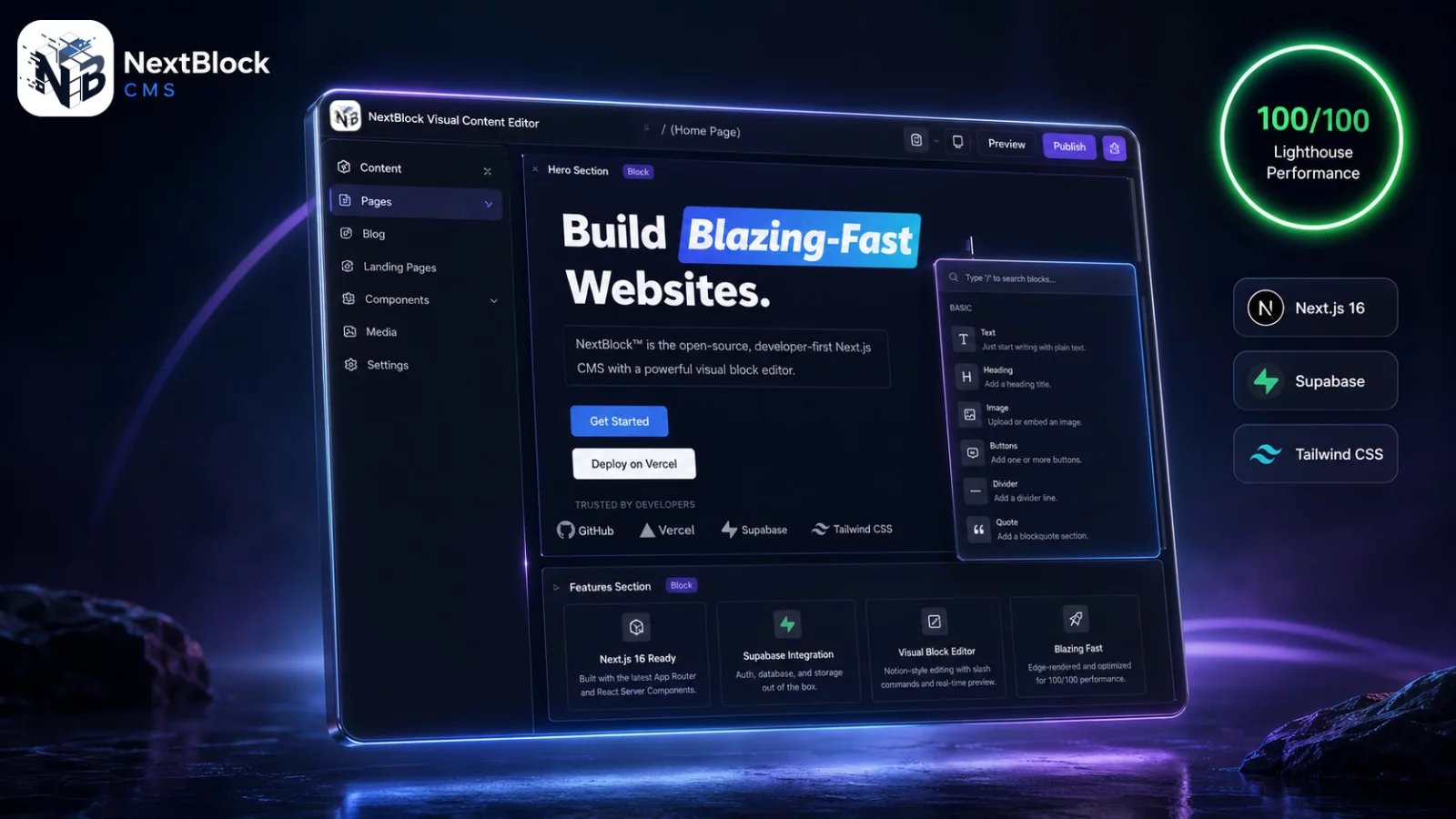 NextBlock CMS screenshot 1