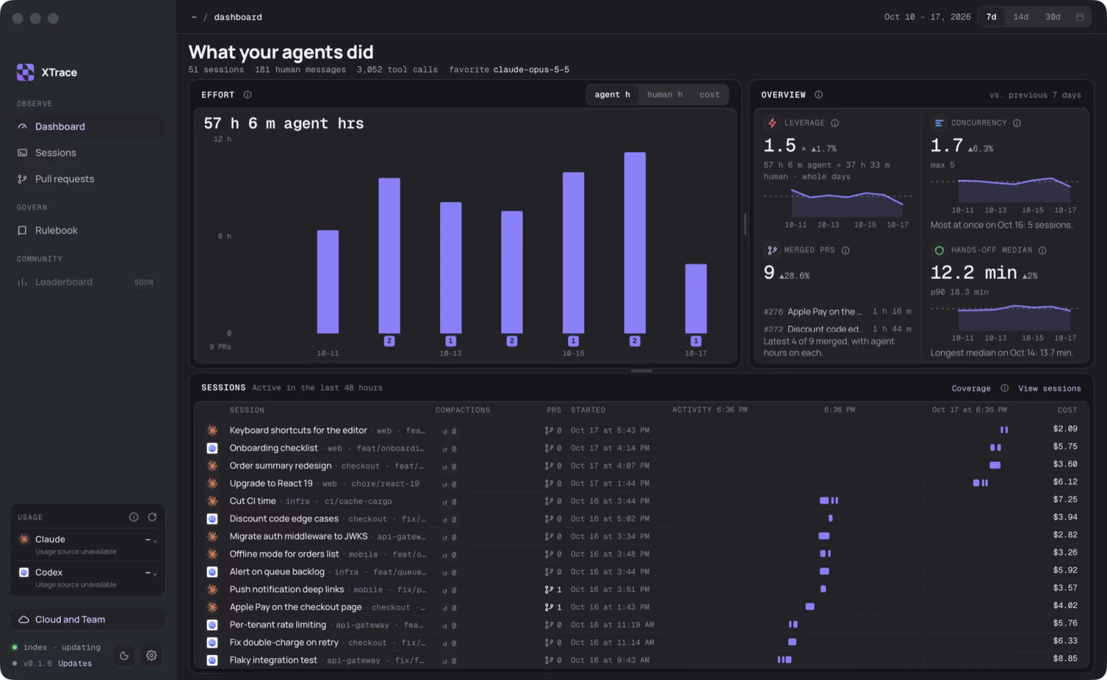 XTrace screenshot 1
